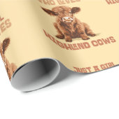 Papier Cadeau Juste une fille qui aime les vaches Highland (Coin rond)