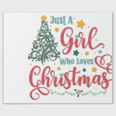 Papier Cadeau Juste une fille qui aime Noël (Plat)