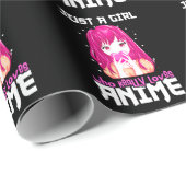 Papier Cadeau Juste Une Fille Qui Aime Vraiment Anime (Coin rond)