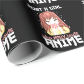Papier Cadeau Juste Une Fille Qui Aime Vraiment Anime (Coin rond)