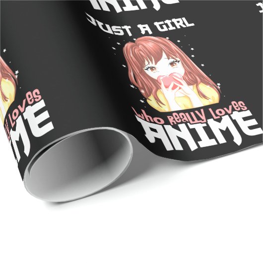 Papier Cadeau Juste Une Fille Qui Aime Vraiment Anime (Coin rond)
