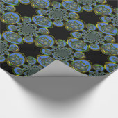 Papier Cadeau Kaleidoscope bleu et jaune Imprimer (Coin)