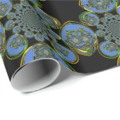 Papier Cadeau Kaleidoscope bleu et jaune Imprimer (Coin rond)