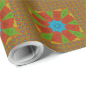 Papier Cadeau Kaleidoscope Bloom Une Vibrante couleur d'impressi (Coin rond)