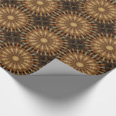 Papier Cadeau Kaleidoscope Brown foncé Mandala Art (Coin)