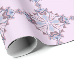 Papier Cadeau Kaleidoscope de diamant rose et bleu et signe plus
