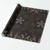 Papier Cadeau Kaleidoscope Design Art Brown foncé (Déroulé)