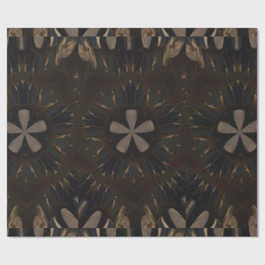Papier Cadeau Kaleidoscope Design Art Brown foncé (Plat)