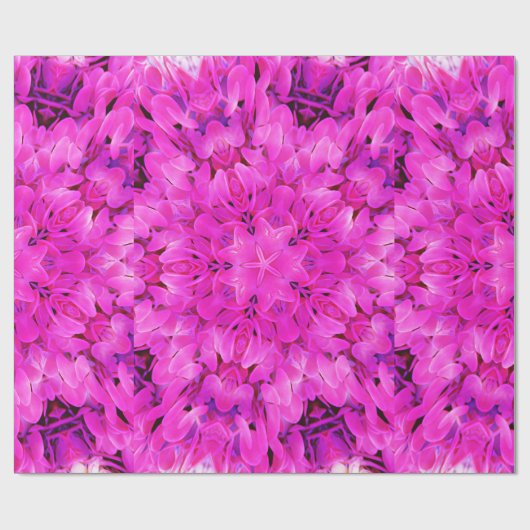 Papier Cadeau Kaleidoscope Design Art Floral rose chaud (Plat)