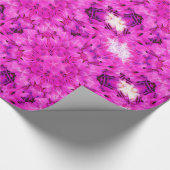 Papier Cadeau Kaleidoscope Design Art Floral rose chaud (Coin)