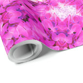 Papier Cadeau Kaleidoscope Design Art Floral rose chaud (Coin rond)