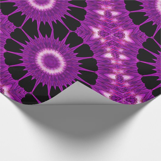Papier Cadeau Kaleidoscope Design Art rose violet (Coin)