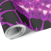 Papier Cadeau Kaleidoscope Design Art rose violet (Coin rond)
