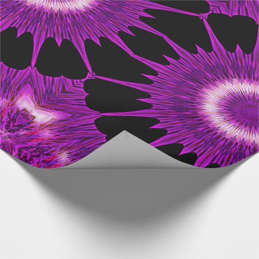 Papier Cadeau Kaleidoscope Design Art rose violet (Coin)