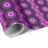 Papier Cadeau Kaleidoscope Design Art rose violet (Coin rond)
