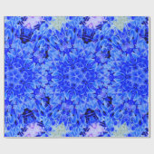 Papier Cadeau Kaleidoscope Design Blue Purple Floral Art (Plat)