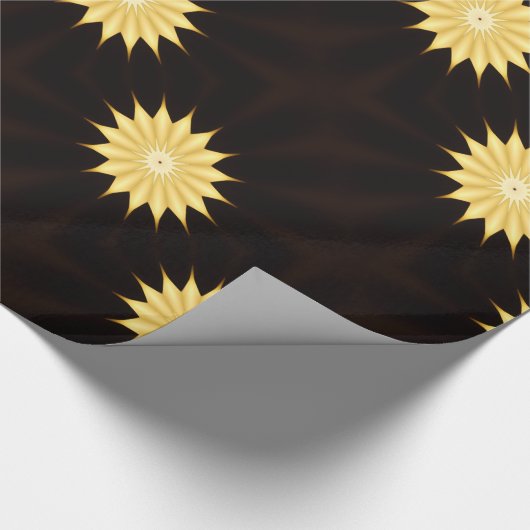 Papier Cadeau Kaleidoscope Design Bright Yellow Star (Coin)