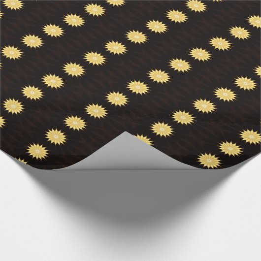 Papier Cadeau Kaleidoscope Design Bright Yellow Star (Coin)