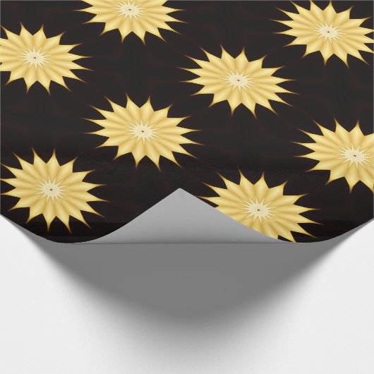 Papier Cadeau Kaleidoscope Design Bright Yellow Star (Coin)