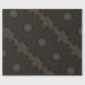 Papier Cadeau Kaleidoscope Design Brown foncé Floral rustique (Plat)