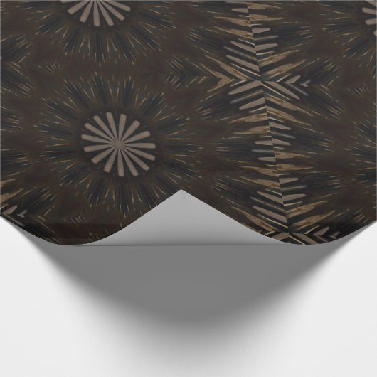 Papier Cadeau Kaleidoscope Design Brown foncé Floral rustique (Coin)