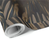 Papier Cadeau Kaleidoscope Design Brown foncé Floral rustique (Coin rond)