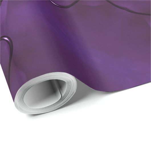 Papier Cadeau Kaleidoscope Design chic élégant violet brillant (Coin rond)