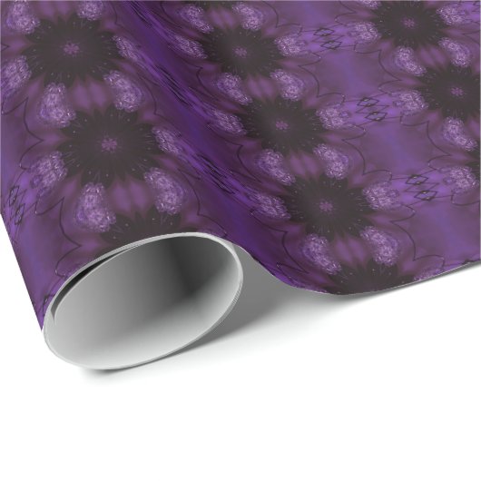 Papier Cadeau Kaleidoscope Design chic élégant violet brillant (Coin rond)