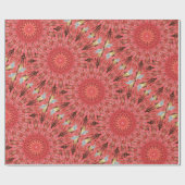 Papier Cadeau Kaleidoscope Design Floral Rouge (Plat)