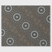 Papier Cadeau Kaleidoscope Design noir gris bleu blanc (Plat)