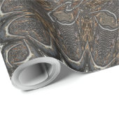 Papier Cadeau Kaleidoscope Design noir gris bleu blanc (Coin rond)