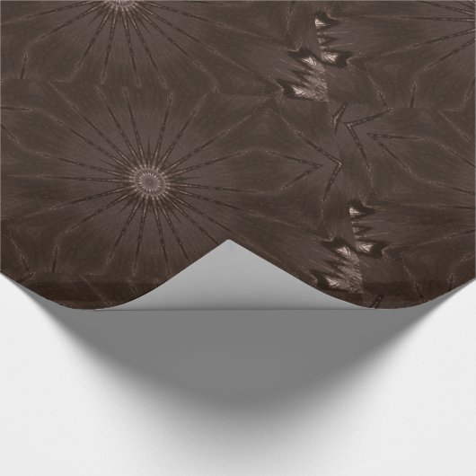 Papier Cadeau Kaleidoscope Design Rustique Brown (Coin)