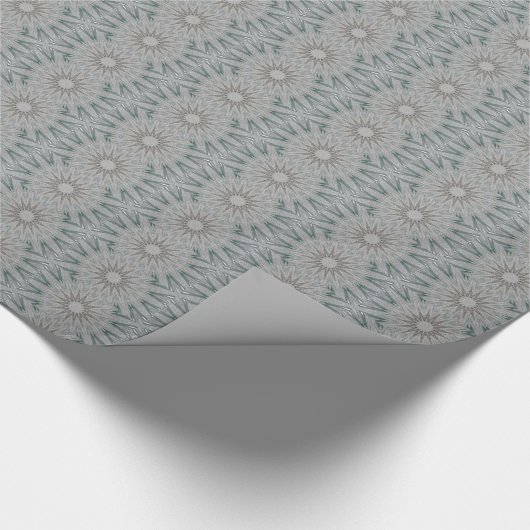 Papier Cadeau Kaleidoscope Design Rustique gris clair (Coin)