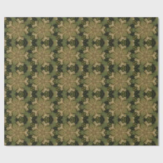 Papier Cadeau Kaleidoscope Design Star de Pampas Grass Green (Plat)