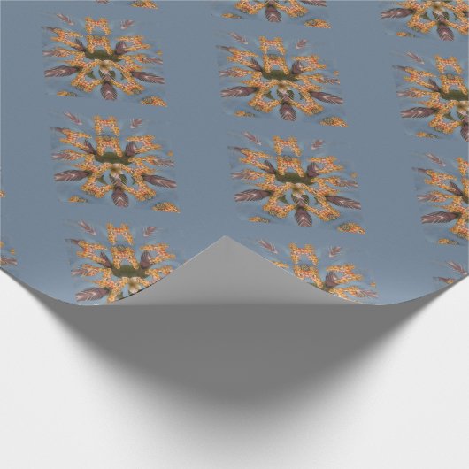 Papier Cadeau Kaleidoscope Giraffe Mandala : Safari Art Abstrait (Coin)