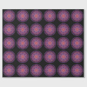 Papier Cadeau Kaleidoscope noir rose rouge (Plat)