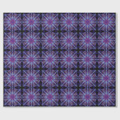 Papier Cadeau Kaleidoscope noir violet Mandala Art (Plat)
