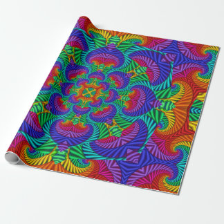 Papier Cadeau Kaleidoscope Vintage et fractal arc-en-ciel