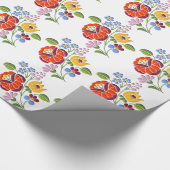 Papier Cadeau Kalocsa Brodery Motif - Art folklorique hongrois (Coin)