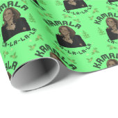 Papier Cadeau Kamala Harris Christmas Green (Coin rond)