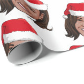Papier Cadeau Kamala Harris Noël (Coin rond)
