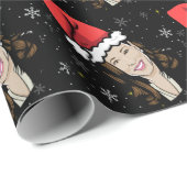 Papier Cadeau Kamala Harris Noël santa hat (Coin rond)