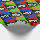 Papier Cadeau Kamala Harris Pop Art (Rouge, Bleu, Vert, Jaune) (Coin)