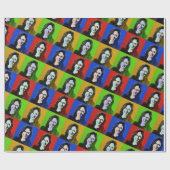 Papier Cadeau Kamala Harris Pop Art (Rouge, Bleu, Vert, Jaune) (Plat)