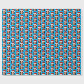 Papier Cadeau Kamala Harris Tête Face Santa Hat Noël (Plat)