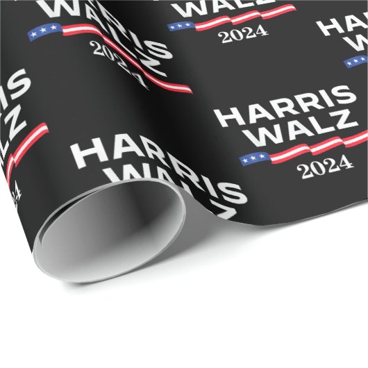 Papier Cadeau Kamala Harris Walz 2024 (Coin rond)