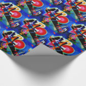 Papier Cadeau Kandinsky en peinture Abstraite bleue (Coin)