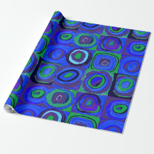 Papier Cadeau Kandinsky Farbstudie Carrés Bleus Cercle Carré