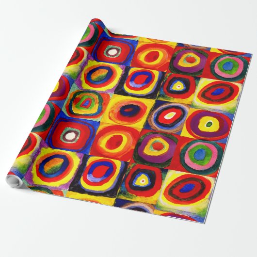 Papier Cadeau Kandinsky Farbstudie Quadrates Cercles Art (Déroulé)
