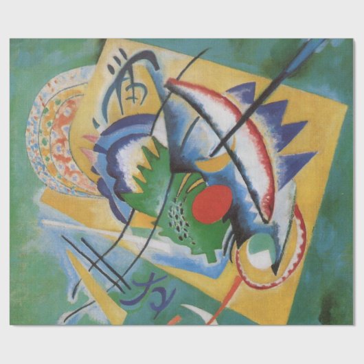 Papier Cadeau Kandinsky rouge ovale Abstraite oeuvre d'art vert (Plat)